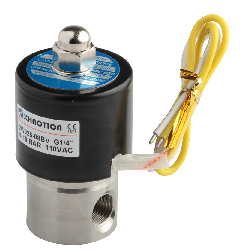 XHnotion 2w025-08bv round compact stainless steel solenoid valve