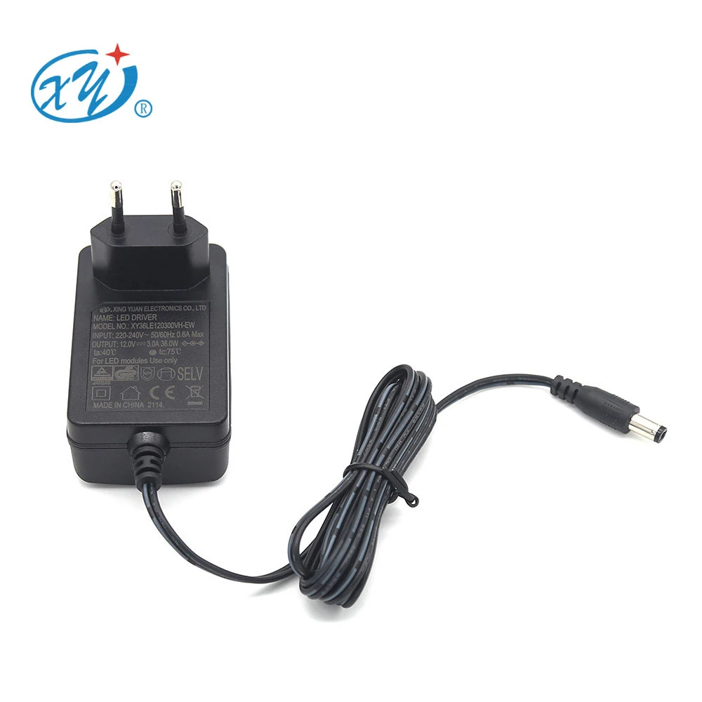 Xingyuan 12v3a power adapter Wall AC Adapter CE GS ETL RCM 12V 3A switching power supply