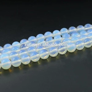 XULIN Top Grade Wholesale 8mm Round Loose Natural White Opal Gemstone Beads Nature Gemstone Stone For Jewelry Making DIY
