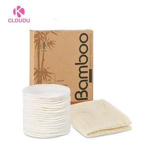 Zero Waste Reusable and washable facial cleansing Rounds Makeup Remover bamboo cotton  Pads