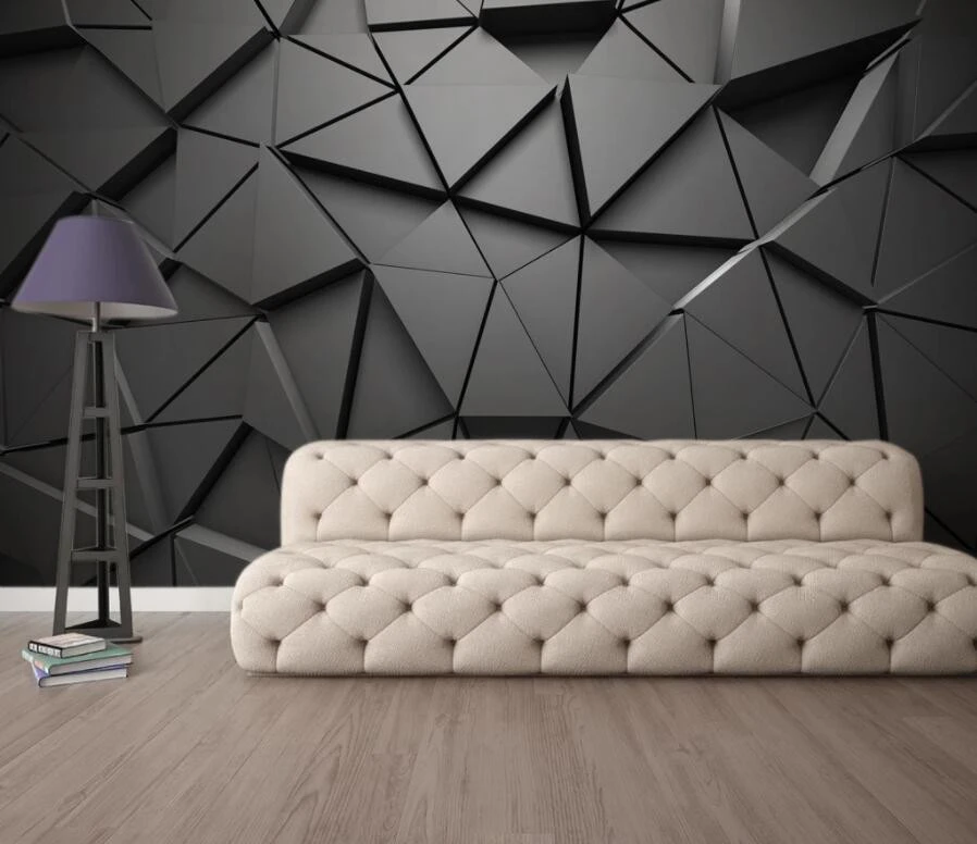 ZHIHAI 3D geometric abstract grey triangles background designer wallpaper