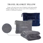 Wholesales Embroidery custom logo travel soft flannel fleece travel blanket and pillow set airplane set