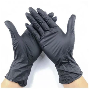 High quality black powder free nitrile gloves