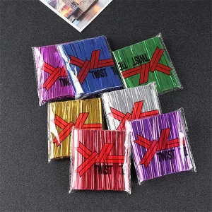 Factory Packing Decorative Paper Plastic Twist Tie For Bread Bag