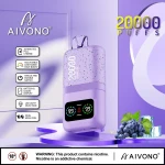 Wholesale Best Price Aivono Aim Magic 20000 Puffs Grape Ice Smooth Cooling Disposable Vape