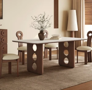 Solid wood dining table and chairs