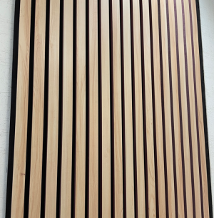 Modern Acoustic Akupanel Sound Absorption Proofing Wooden Design Wood Slat Polyester Fiber Wall Panel