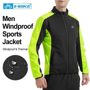 INBIKE Men Windproof Fleece Jersey Clothing Bicycle Riding Running Bike Cycling Windbreaker Jacket WJ602