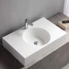 rectangular white solid surface vanity washbasin or sink