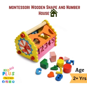 MONTESSORI WOODEN SHAPE AND NUMBER HOUSE