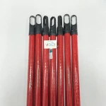 VDEX wholesale supply Red stripe 120cm Length Wooden Broom Stick cleaning products palos de escoba