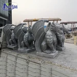 Highly detailed poised personalized custom outdoor garden granite stone marble gargoyle statue