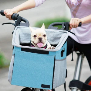 Foldable pet bicycle basket Bicycle pet bag can carry front basket bicycle dog cat storage handbag