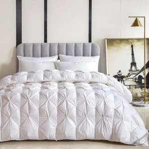 White 100% cotton twisted flower down quilt, three-dimensional tufted winter qui