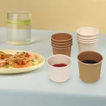 Customized Degradable Compostable Cup Take Away Sauce Container Kraft Paper Sauce Cup