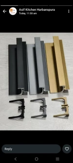 Brush finish aluminum profile for luxury kitchen