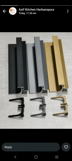 Brush finish aluminum profile for luxury kitchen