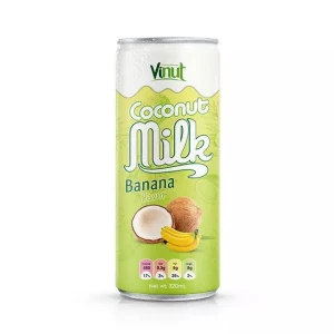 No Sugar Low Fat/320ml Coconut milk with Banana flavor / Wholesale Price By VINUT Supplier