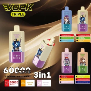 Rechargeable Disposable Vape Triple Flavors 3-in-1 Wholesale E-Cigarette 60000 Puffs OEM Vaper
