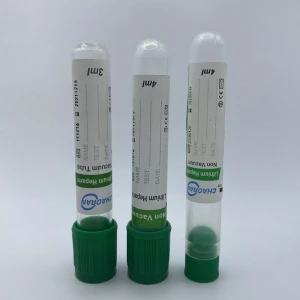 CE certified manufacturer vacutainer blood collection tubes green cap  heparin tube