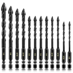 Good Quality 3/4/5/8/10/12mm Cross Hex Tile Twist Drill Bits for drilling glass and tile