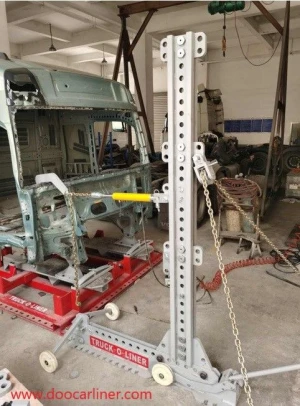 pulling tower for heavy vehicles body repair