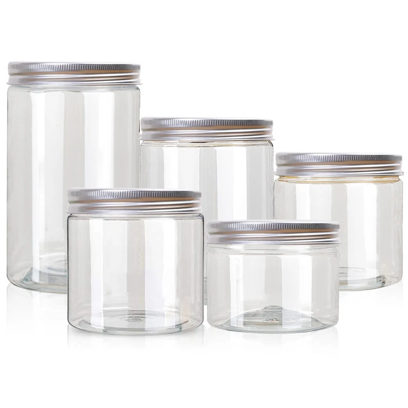 10 ml --200 ml  empty plastic PET plastic jars containers with aluminum lids and white inner seal