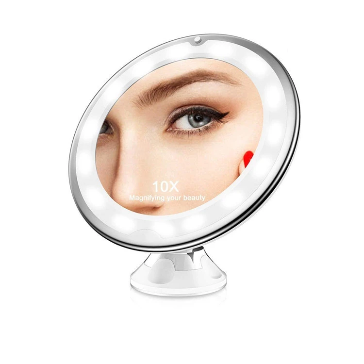 10 times 10X magnifying LED fill light makeup mirror,360 degree rotatable Smart Mirror