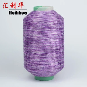 100% Polyester Dope Dyed Color Melange Yarn For Knitting