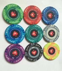 Buy 10g Custom Ept Wholesale Ceramic Poker Stars Poker Chips Gaming Ningbo Aipuer Import And Export Co., Ltd., China | Tradewheel.com