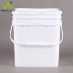 10kg laundry powder packaging bucket custom square plastic pail with lid