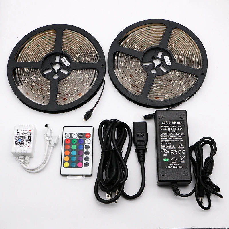 10m Waterproof SMD 5050 DC12V 60LEDs/M Flexible Smart Music wifi Remote Control RGB LED Flexible Strip Ribbon Tape Light Kit