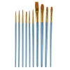 10pcs Nylon Hair Paint Brush Set Artist Brush CONDA Watercolor Acrylic Oil Painting Supplies,Blue
