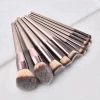 10pcs private label champagne makeup kabuki wooden hair brush sets makeup with CHAMPAGNE GOLD color