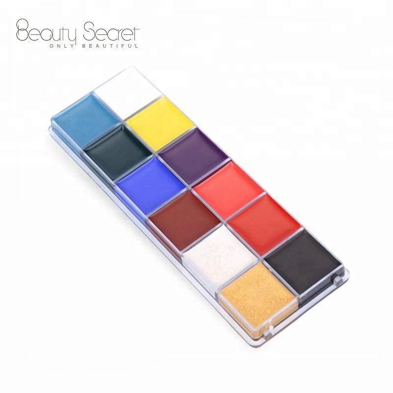 12 color face and body paint kit Oil Painting Art Party Fancy Makeup Tools Non-toxic body paint make your own logo