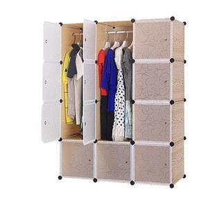 12 cubes modular plastic cabinet wardrobe design for bedroom