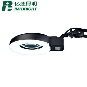 127mm lens black table clamp tooling led ESD illuminated magnifying glass with light ESD safe lamp magnifier