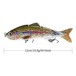 12cm 16.8g Swimming Life Fish Swimbait Hard Fresh Salt Water Fishing Lure Bass Bait More Colors Multi Jointed Fish Bait