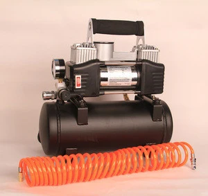 12V double cylinder air compressor car tire inflation with tank