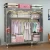 Import 130cm Sturdy Portable Wardrobe Metal Pipe Clothes Storage Organizer Canvas Cover Bedroom Closet Fabric Storage Cabinet non-woven from China