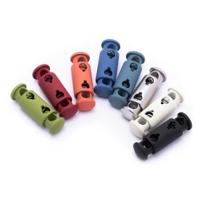 2 hole press metal toggles Stoppers Small Plastic Double Hole Cord Lock