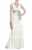 Import 2015 New white sleeveless plunging neck layered lace wedding dress patterns with tiered pleated chiffon at skirt from China
