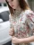 Import 2018  vintage floral print  short-sleeve 100% silk dress for woman from China