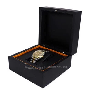 2019 China Hot Black Wholesale Luxury Custom Logo Wooden Watch Box Case