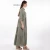 Import 2020 Design Lady Long Sleeve Straight Loose Women Linen Print Maxi Boho Beach Casual Dress from Italy