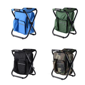 2020 High Quality Outdoor Camping Backpack Beach Chair Fishing Chair With Cooler Bag