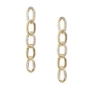 2020 hot sale women gold plated iced out cuban link chain post earring