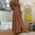 Import 2020 new fashion lapel solid color full button slim dress long skirt abaya muslim dress islamic clothing from China