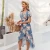 Import 2020 V neck Boho Dress Women Floral Print Wrap Strap Beach Dress Casual Ladies Slim Fit Holiday Spring Summer Dress from China