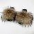 Import 2021 Big Size flully fur women  fox fur  sandals slippers slides  with logo customized from China